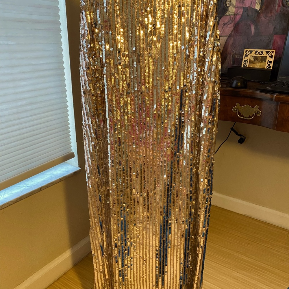 Free People Gold Long Skirt